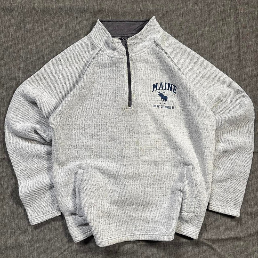 Grey Isaac's Designs Maine Quarter Zip Sweatshirt - L